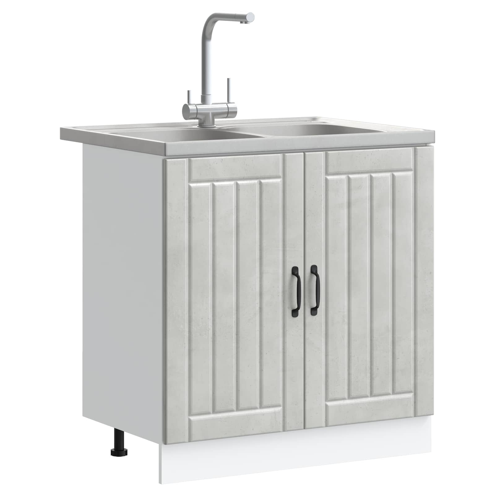 Waschbecken-Unterschrank Lucca 2 stk. Beton Grau Holzwerkstoff