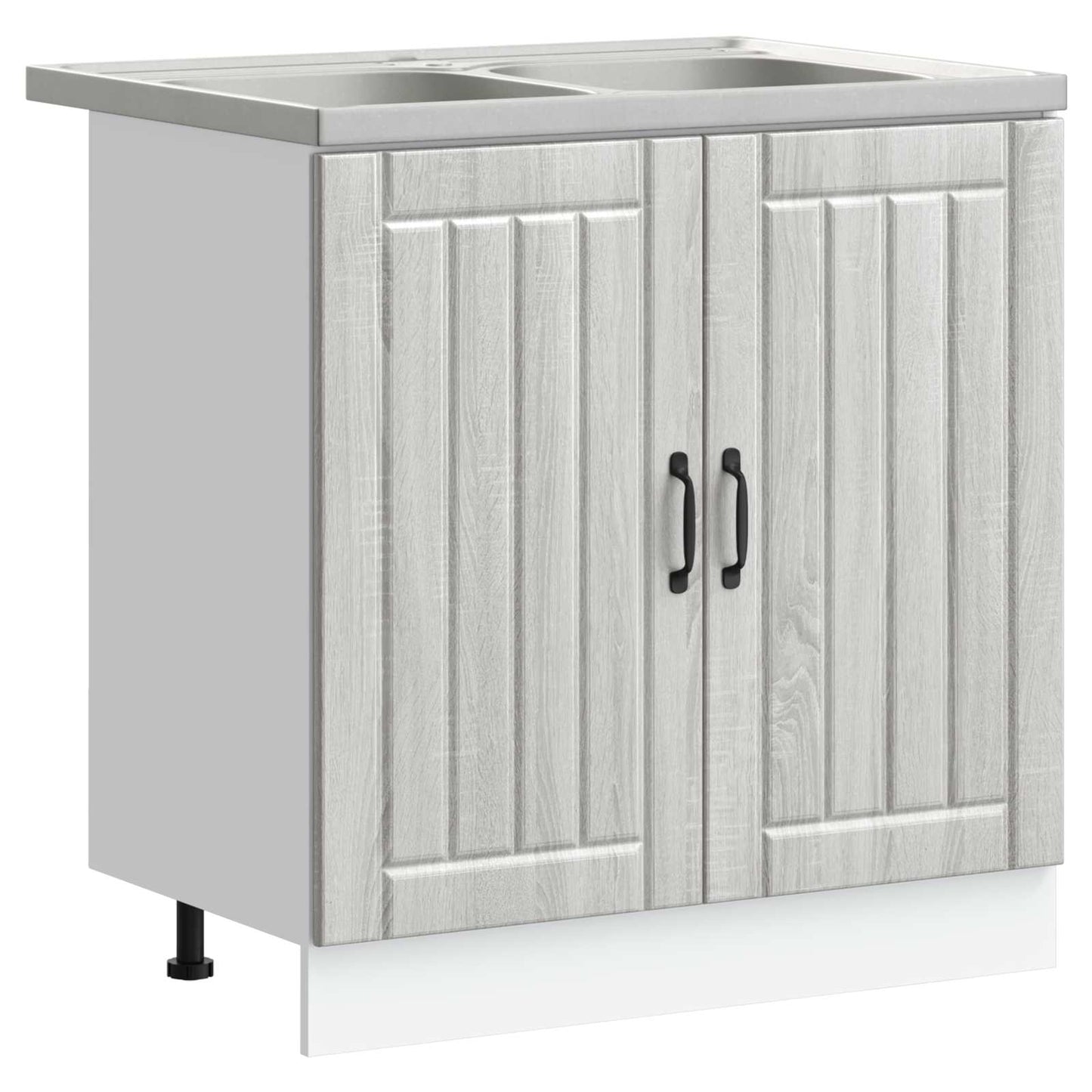 Waschbecken-Unterschrank mit Speicher Lucca 2 pcs Graues Sonoma