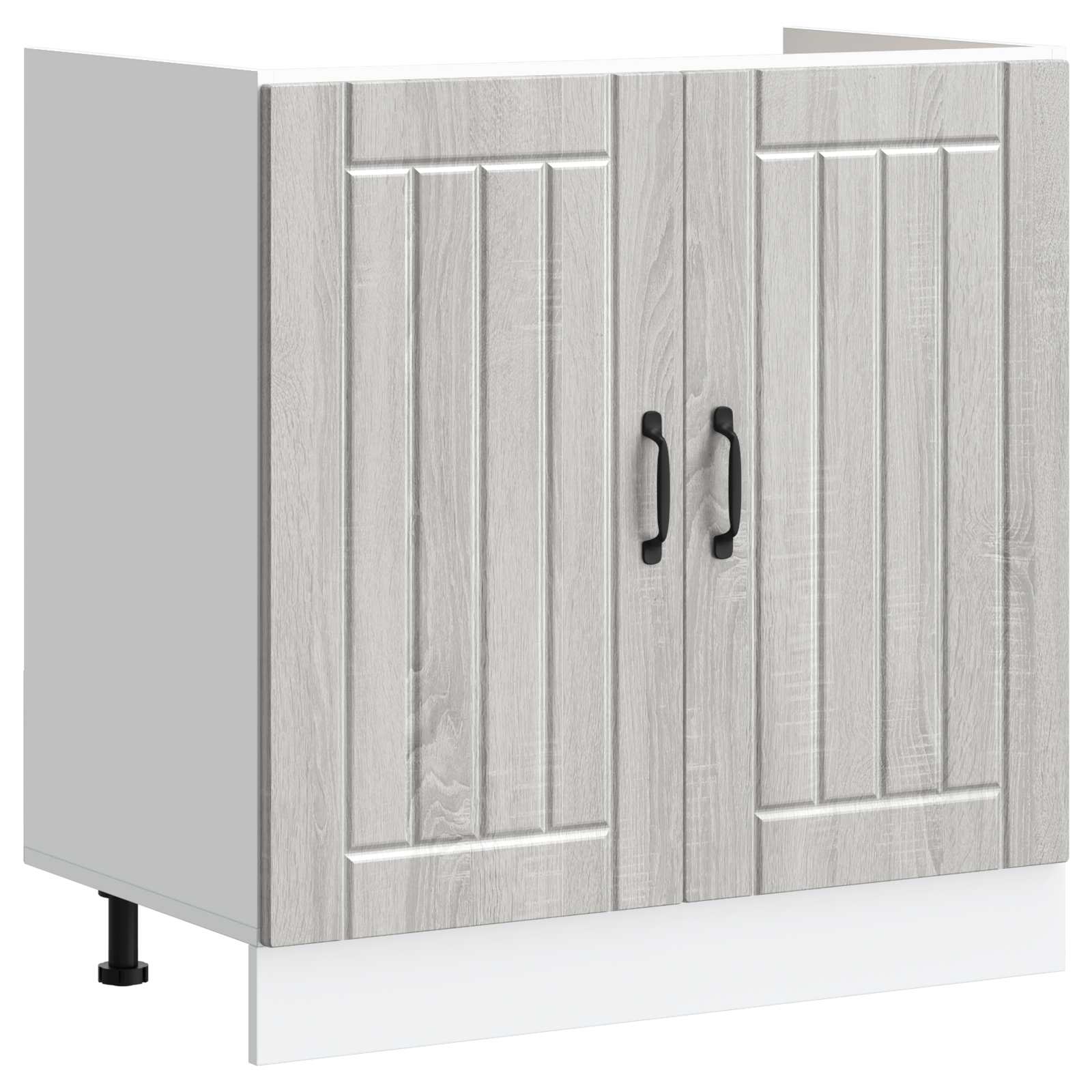Waschbecken-Unterschrank mit Speicher Lucca 2 pcs Graues Sonoma