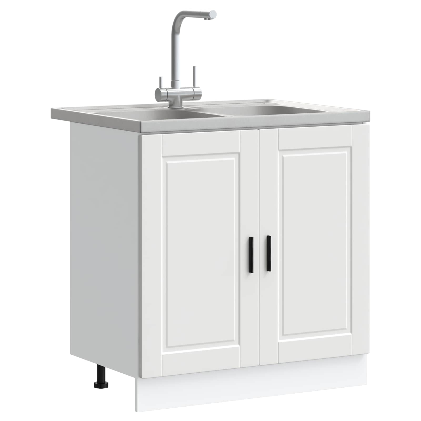 Waschbecken-Unterschrank Porto 2 stk. Weiß 80 x 46 x 81.5 cm