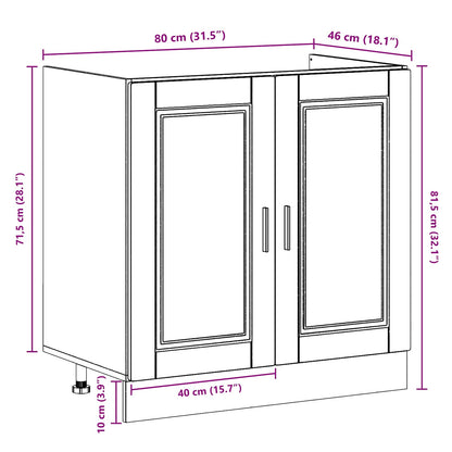 Waschbecken-Unterschrank Porto 2 stk. Weiß 80 x 46 x 81.5 cm