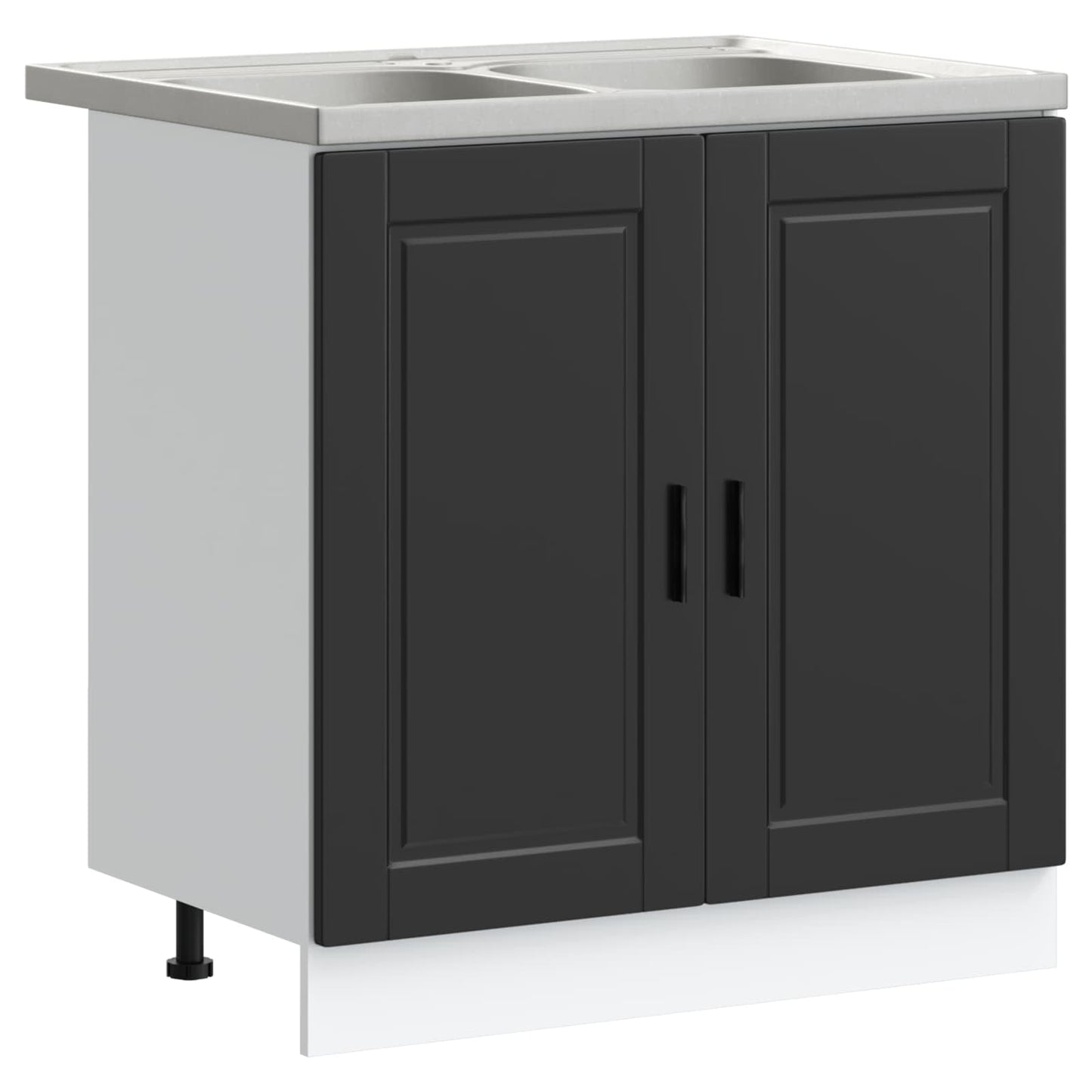 Waschbecken-Unterschrank Porto 2 stk. Schwarz 80 x 46 x 81.5 cm
