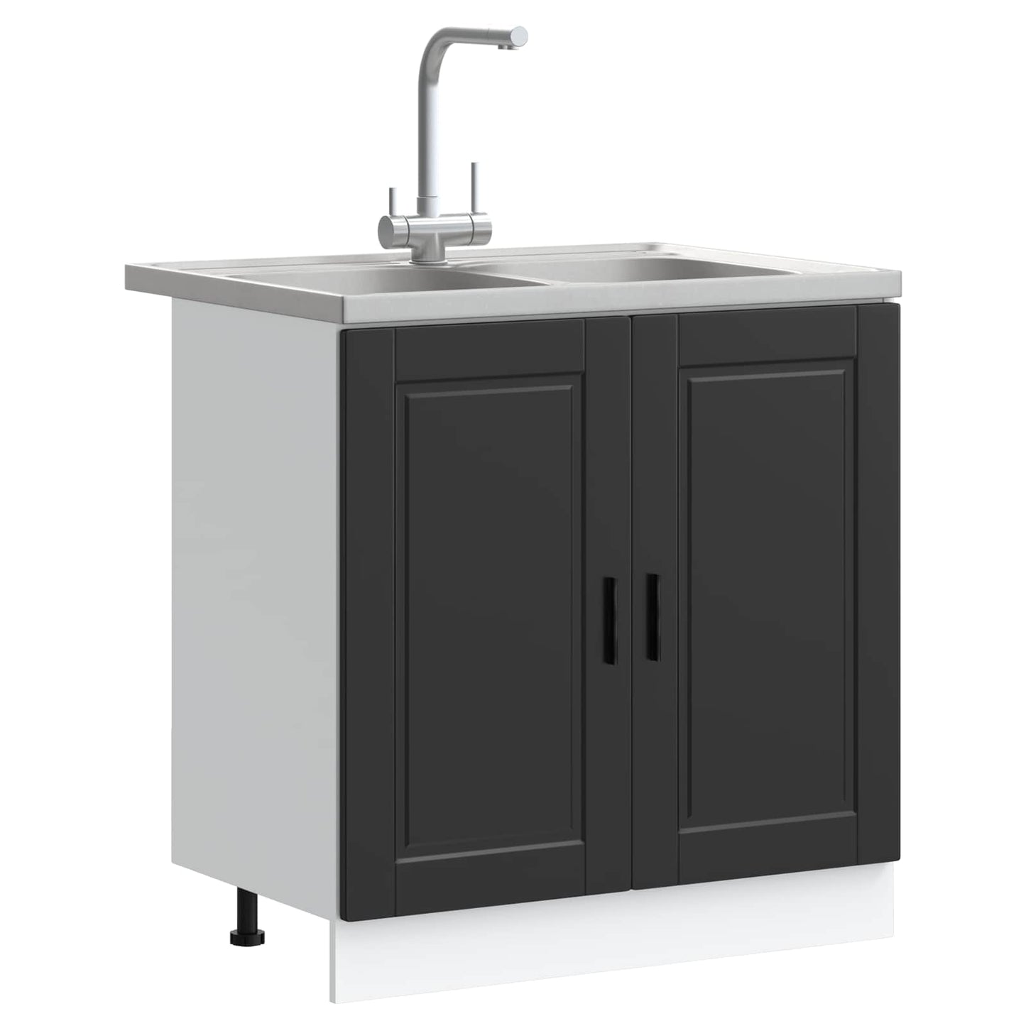 Waschbecken-Unterschrank Porto 2 stk. Schwarz 80 x 46 x 81.5 cm