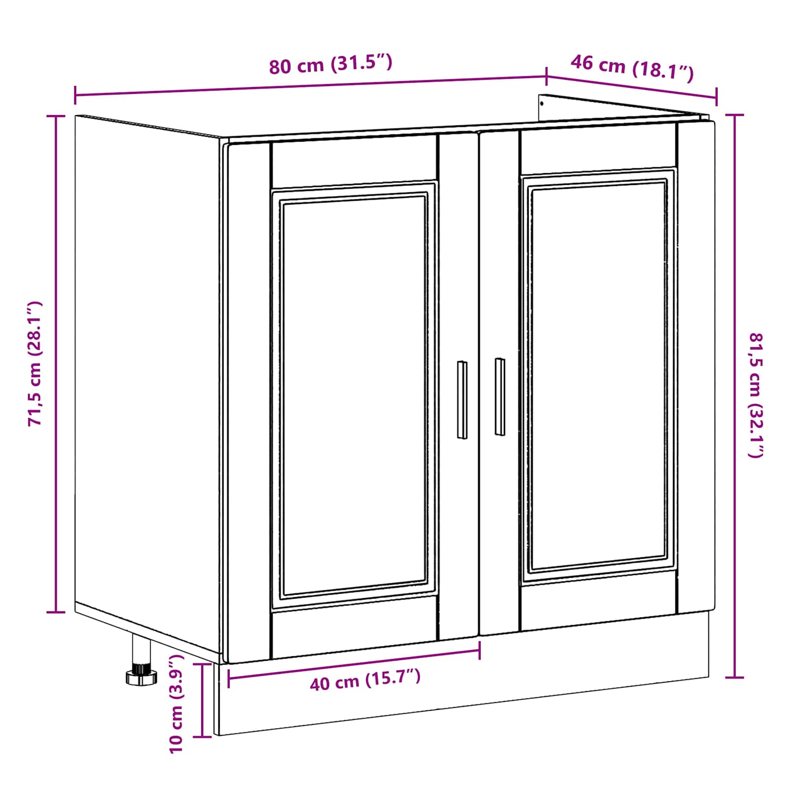 Waschbecken-Unterschrank Porto 2 stk. Braun 80 x 46 x 81.5 cm