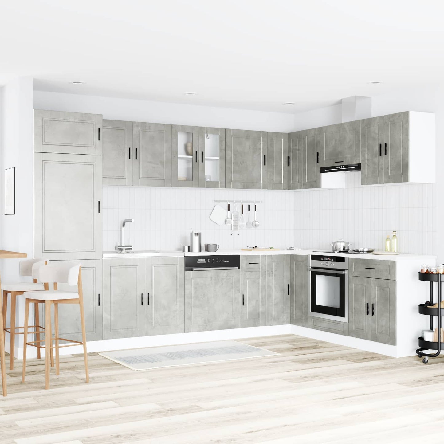 Waschbecken-Unterschrank Porto 2 stk. Grau 80 x 46 x 81.5 cm