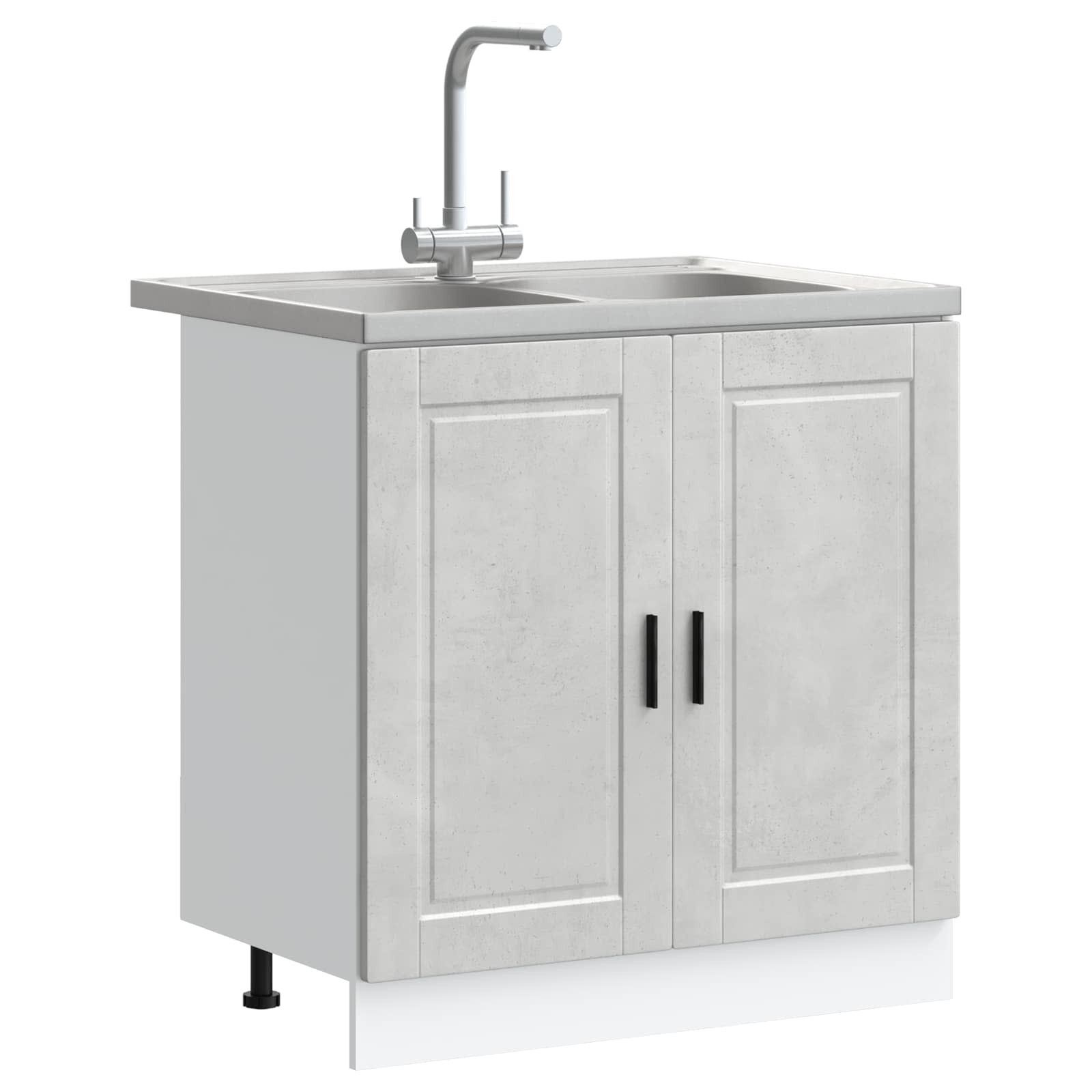 Waschbecken-Unterschrank Porto 2 stk. Grau 80 x 46 x 81.5 cm