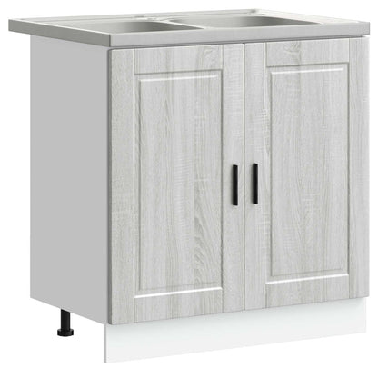 Waschbecken-Unterschrank Porto 2 stk. Grau 80 x 46 x 81.5 cm