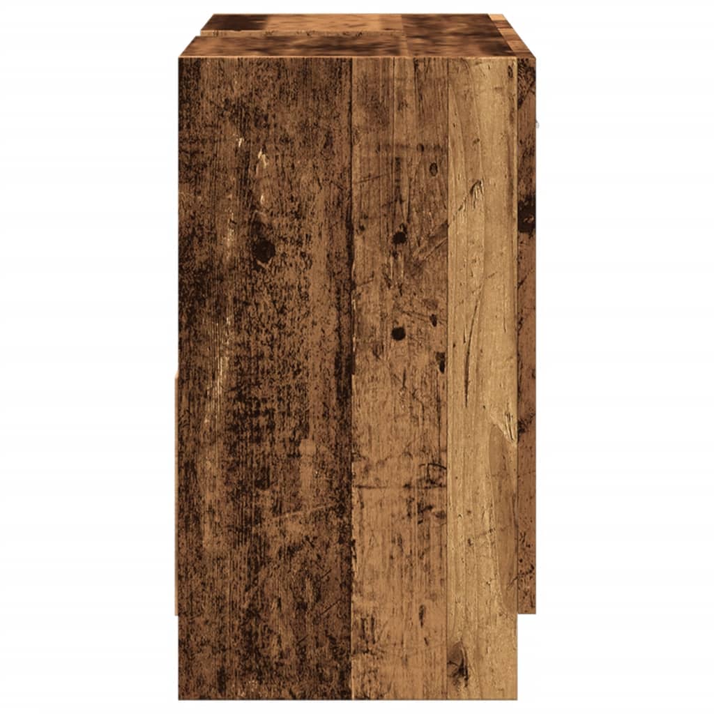 Meuble sous évier aspect bois de récupération 63x30x54 cm en matériau bois