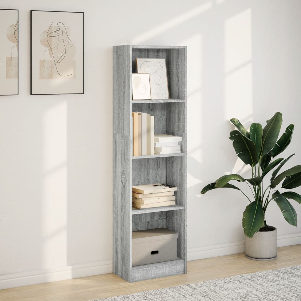 Bookshelf Gray Sonoma 40x24x143 cm Wood Material