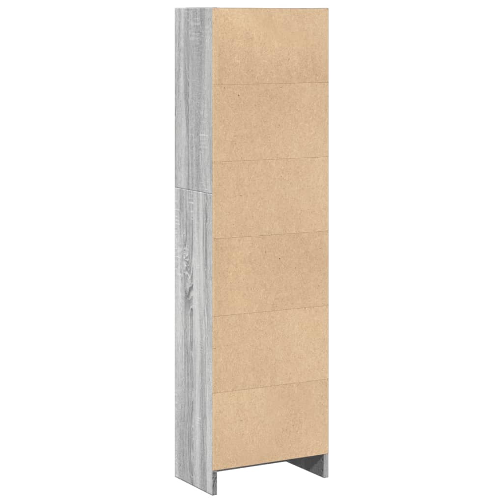 Bookshelf Gray Sonoma 40x24x143 cm Wood Material