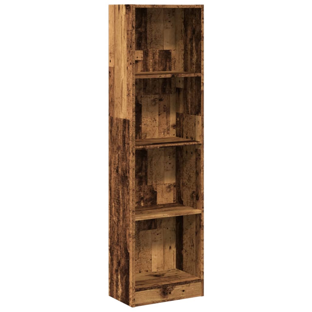 Bibliothèque aspect bois de récupération 40x24x143 cm en matériau bois