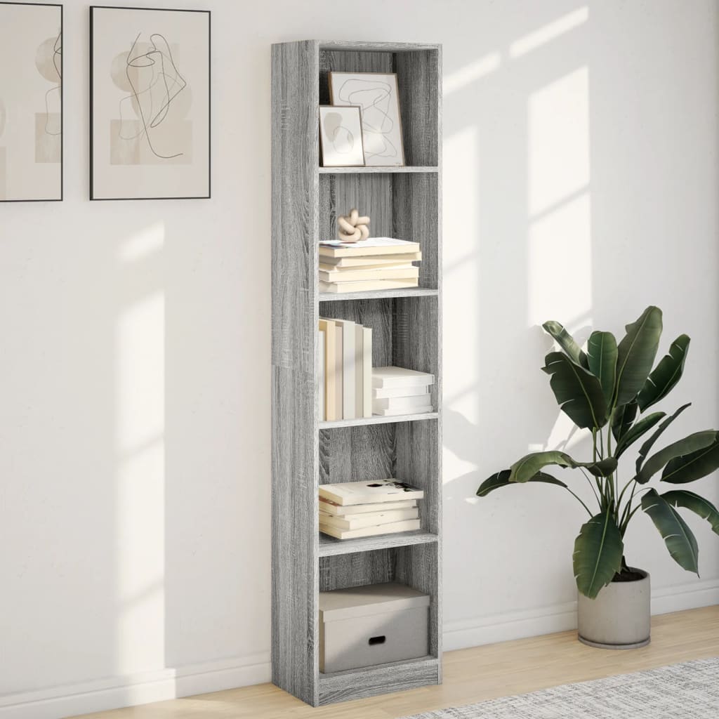 Bookshelf Gray Sonoma 40x24x176 cm Wood Material