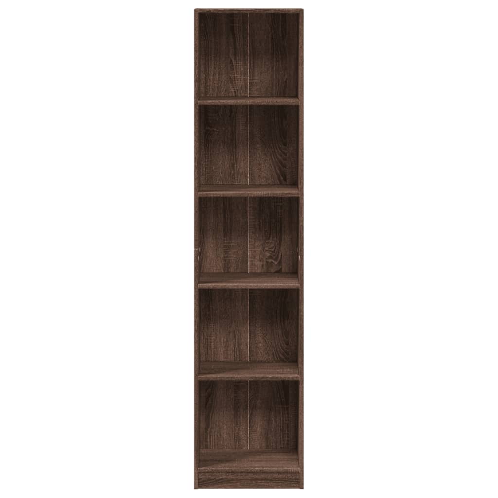 Bookshelf Brown Oak Look 40x24x176 cm Wood Material