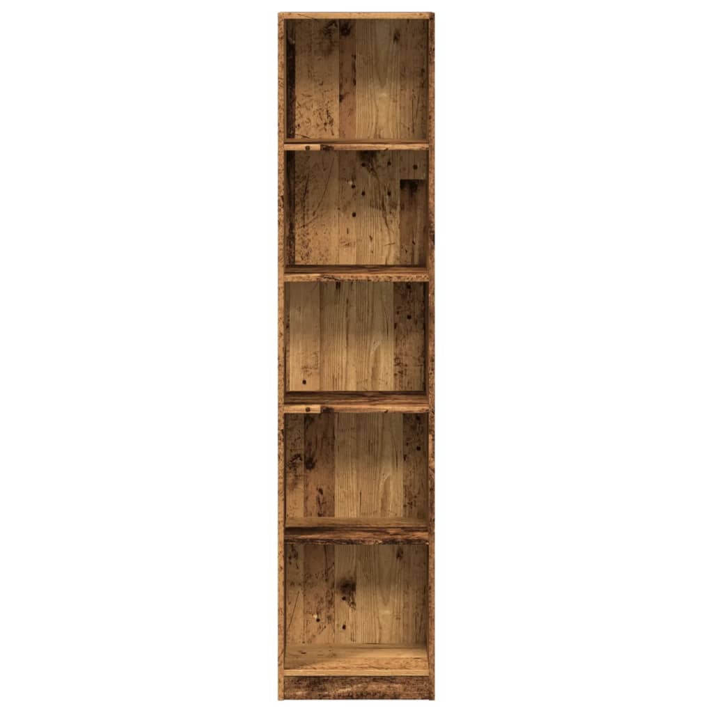 Bibliothèque aspect bois de récupération 40x24x176 cm en matériau bois