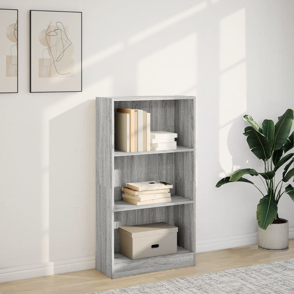 Bookshelf Gray Sonoma 60x24x109 cm Wood Material