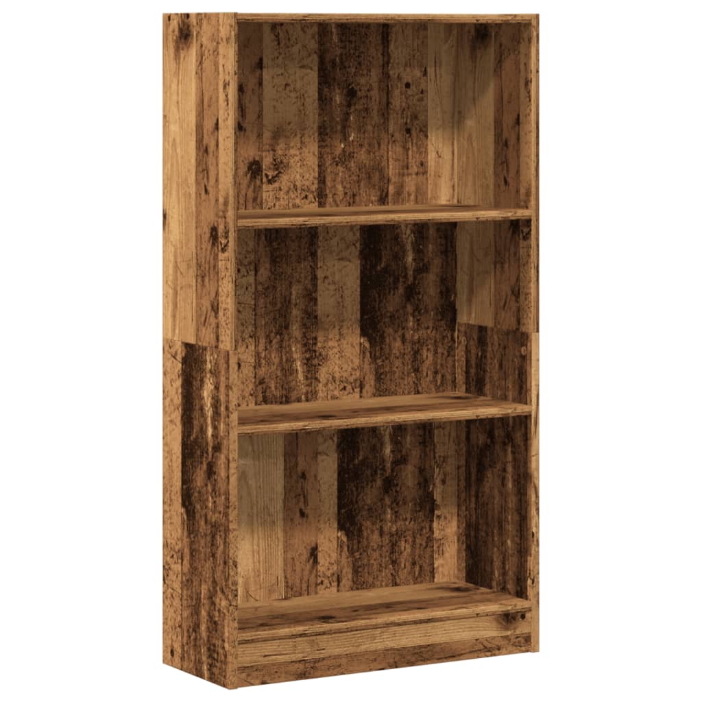 Bibliothèque aspect bois de récupération 60x24x109 cm en matériau bois