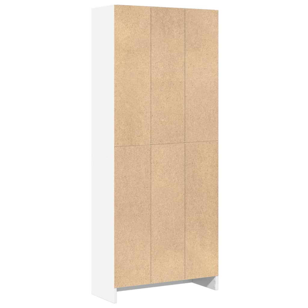 Bibliothèque blanche 60x24x143 cm matériau bois