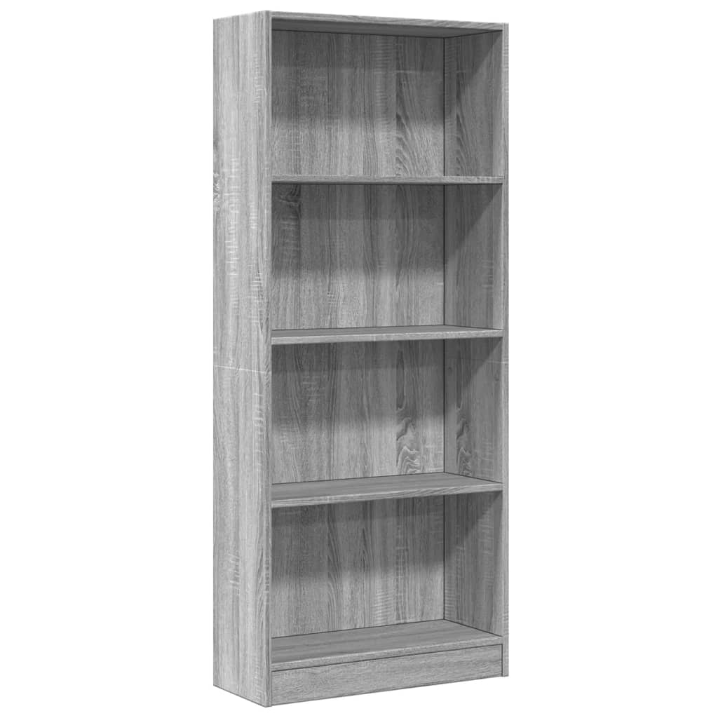 Bookshelf Gray Sonoma 60x24x143 cm Wood Material