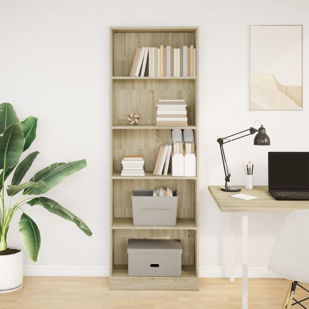 Bibliothèque chêne Sonoma 60x24x176 cm matériau bois