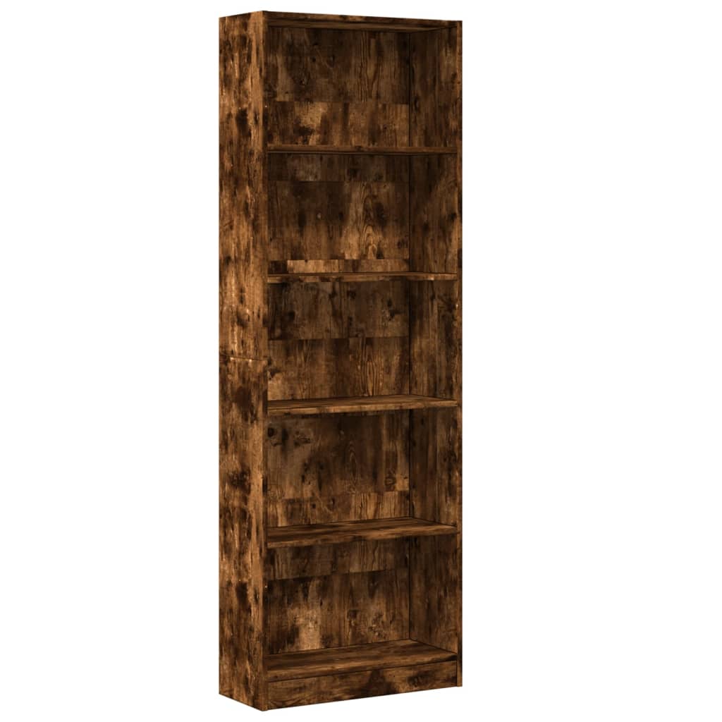 Bookshelf Smoked Oak 60x24x176 cm Wood Material