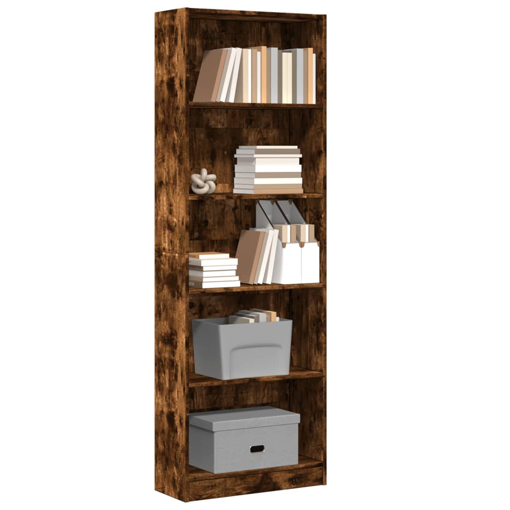 Bookshelf Smoked Oak 60x24x176 cm Wood Material