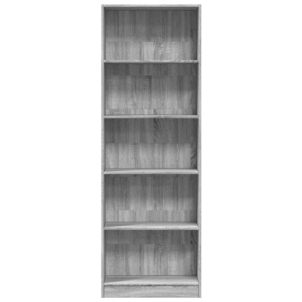 Bookshelf Gray Sonoma 60x24x176 cm Wood Material