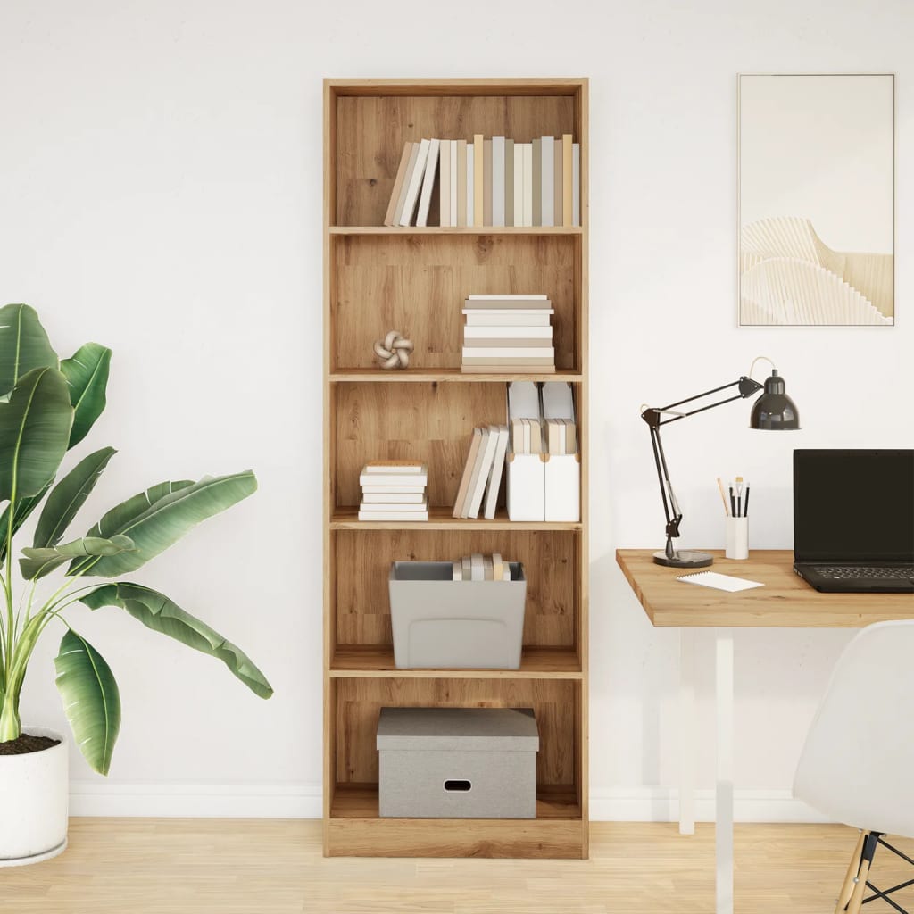 Bücherregal Artisian Oak 60 x 24 x 176 cm Holzwerkstoff