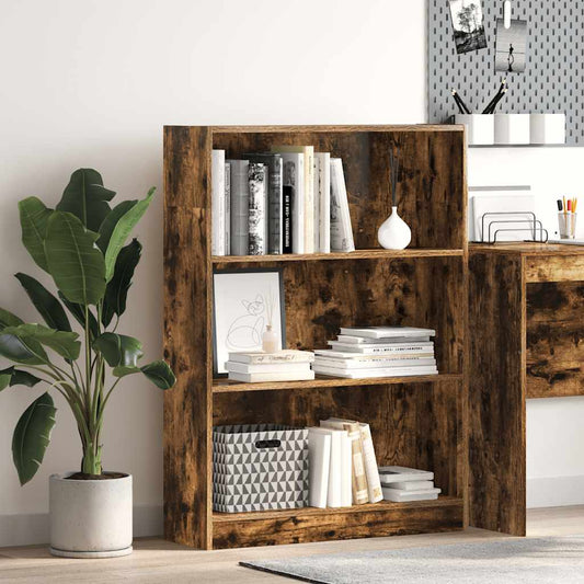Bookshelf Smoked Oak 80x24x109 cm Wood Material