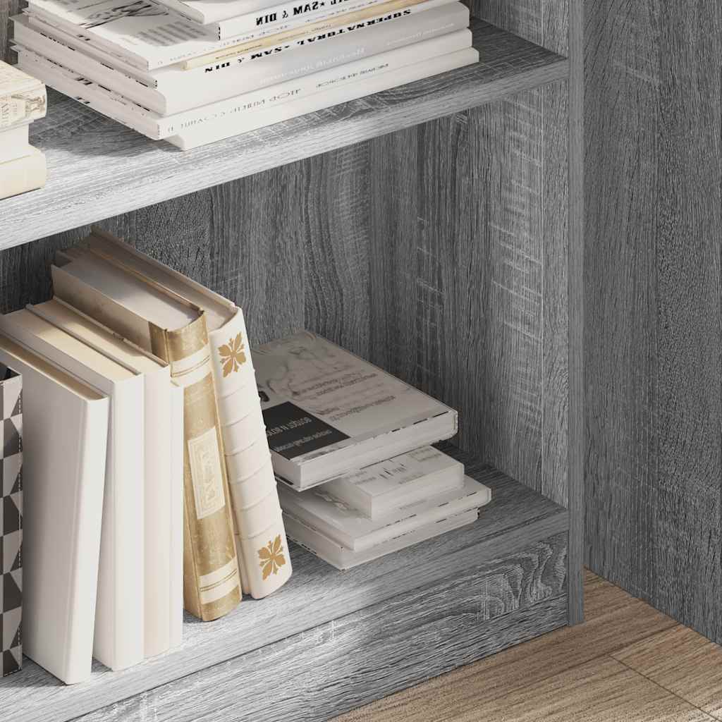 Bookshelf Gray Sonoma 80x24x109 cm Wood Material