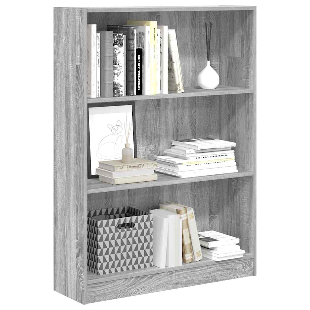 Bookshelf Gray Sonoma 80x24x109 cm Wood Material