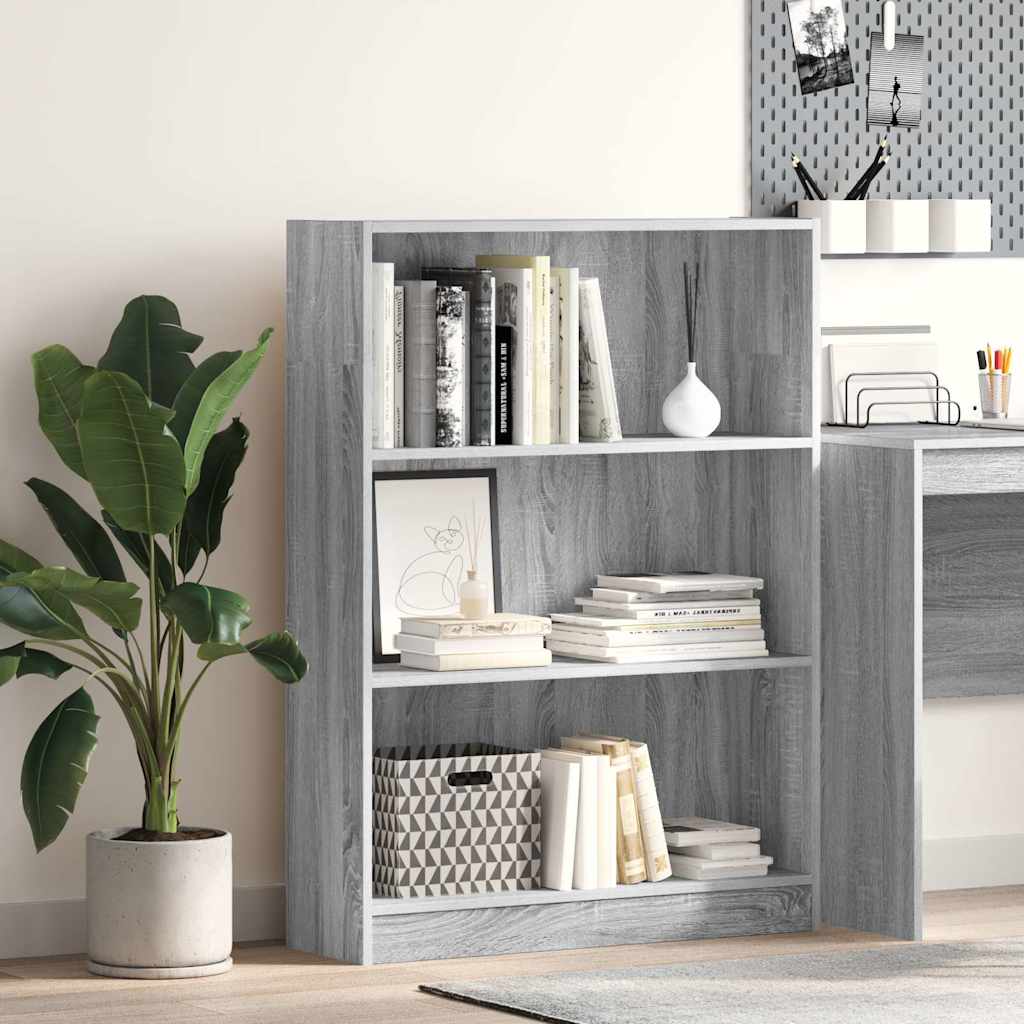 Bookshelf Gray Sonoma 80x24x109 cm Wood Material