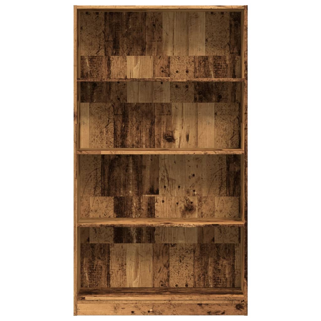 Bibliothèque aspect bois de récupération 80x24x143 cm en matériau bois