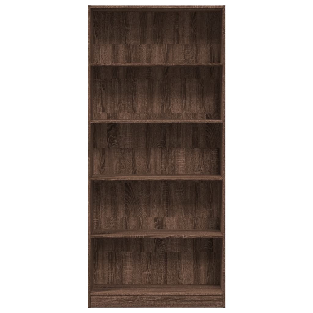 Bookshelf Brown Oak Look 80x24x176 cm Wood Material