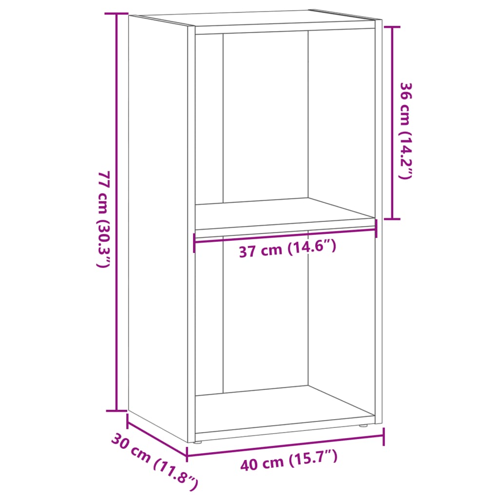 Bookshelf Gray Sonoma 40x30x77 cm Wood Material