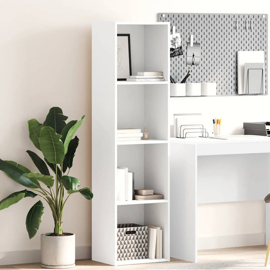 Bibliothèque blanche 40x30x152 cm en bois