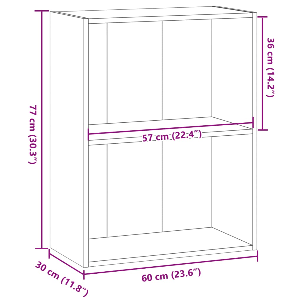 Bibliothèque aspect bois de récupération 60x30x77 cm en matériau bois