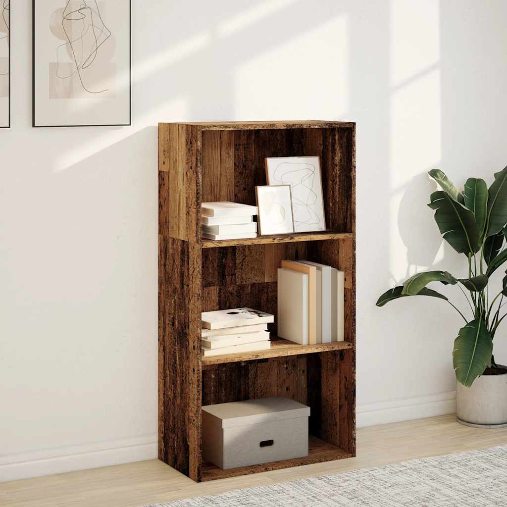 Bibliothèque aspect bois de récupération 60x30x114 cm en matériau bois