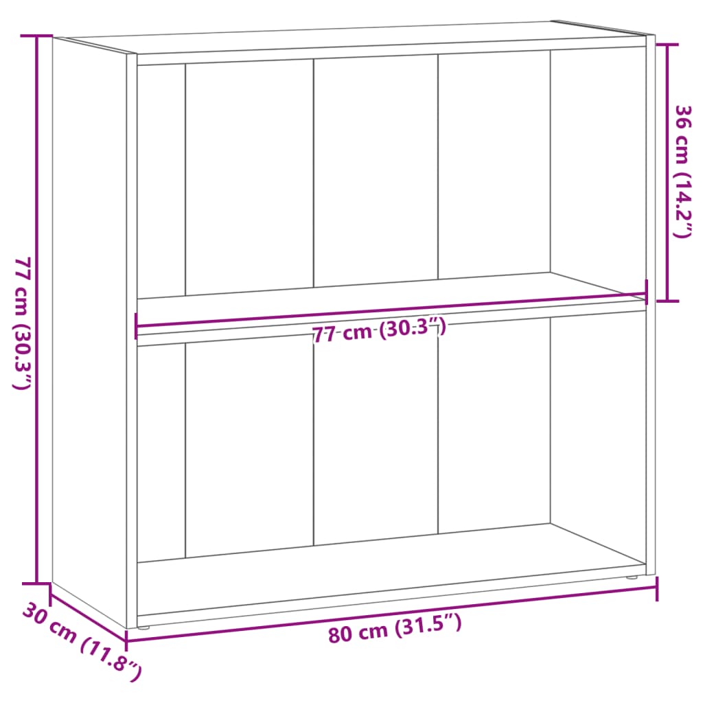 Bibliothèque aspect bois de récupération 80x30x77 cm en matériau bois