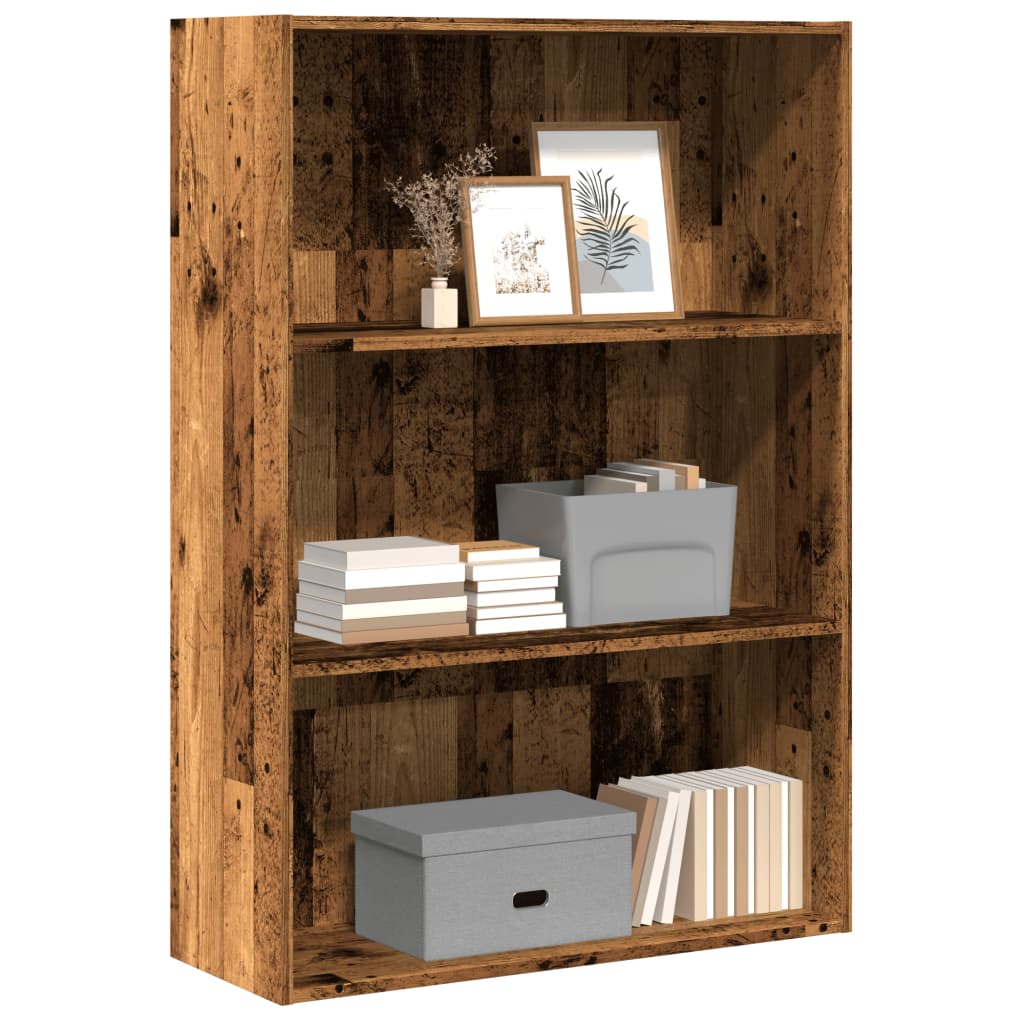 Bibliothèque aspect bois de récupération 80x30x114 cm en matériau bois