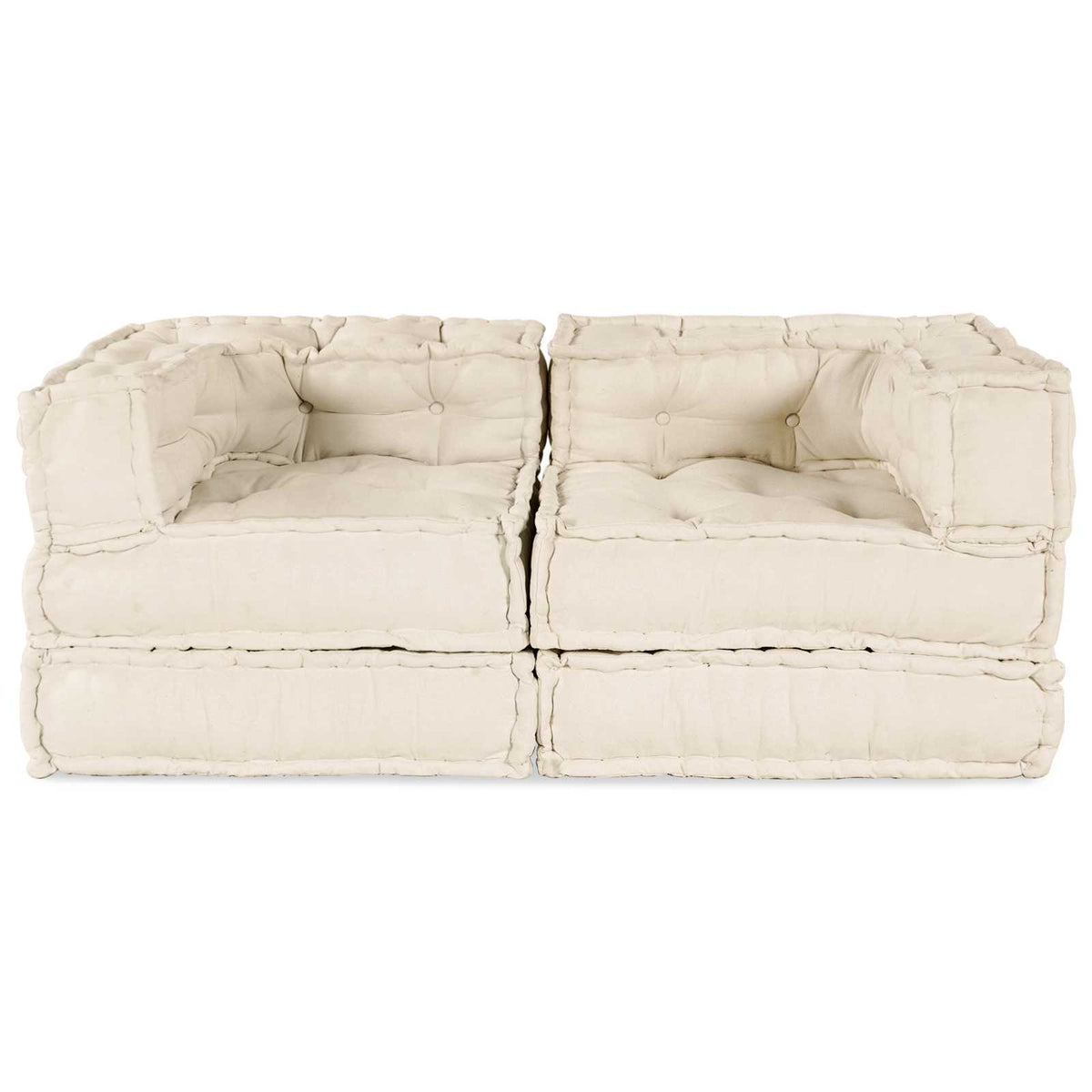 Modulare Sofagarnitur 2 stk. Stoff Creme 140 x 70 x 56 cm