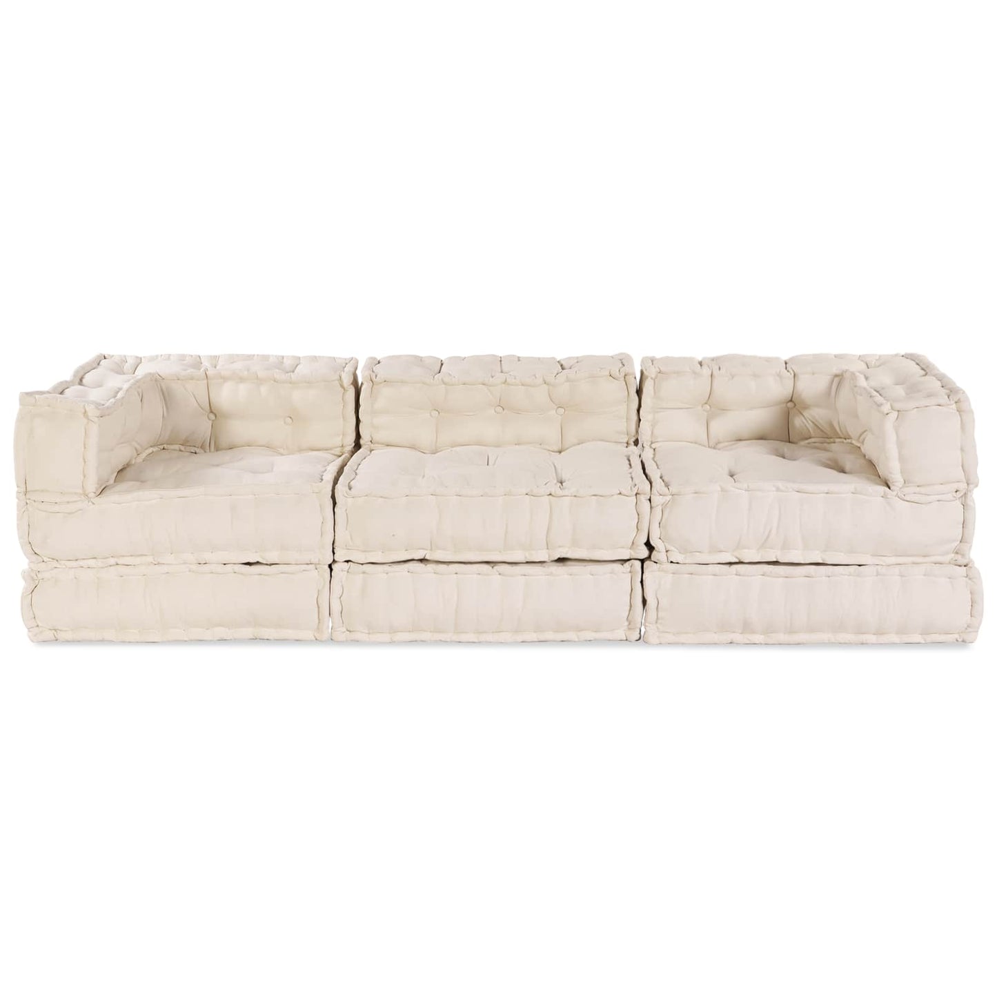 Modulare Sofagarnitur 3 pcs Creme Stoff