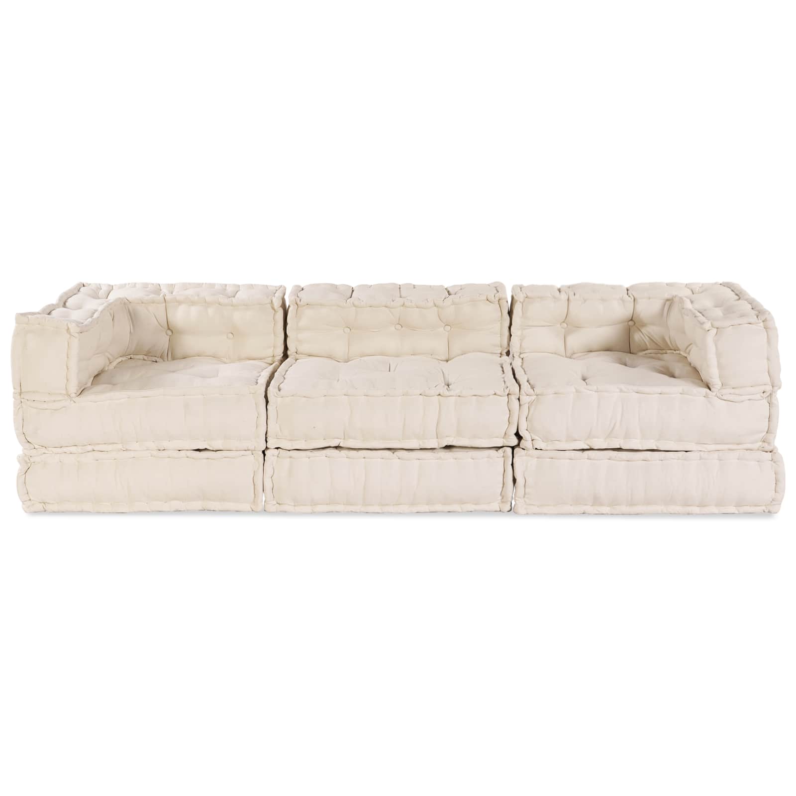 Modulare Sofagarnitur 3 pcs Creme Stoff