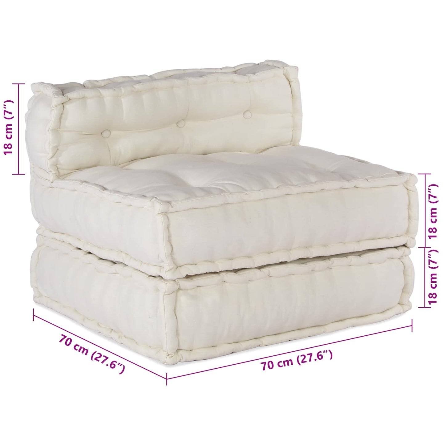 Modulare Sofagarnitur 3 pcs Creme Stoff