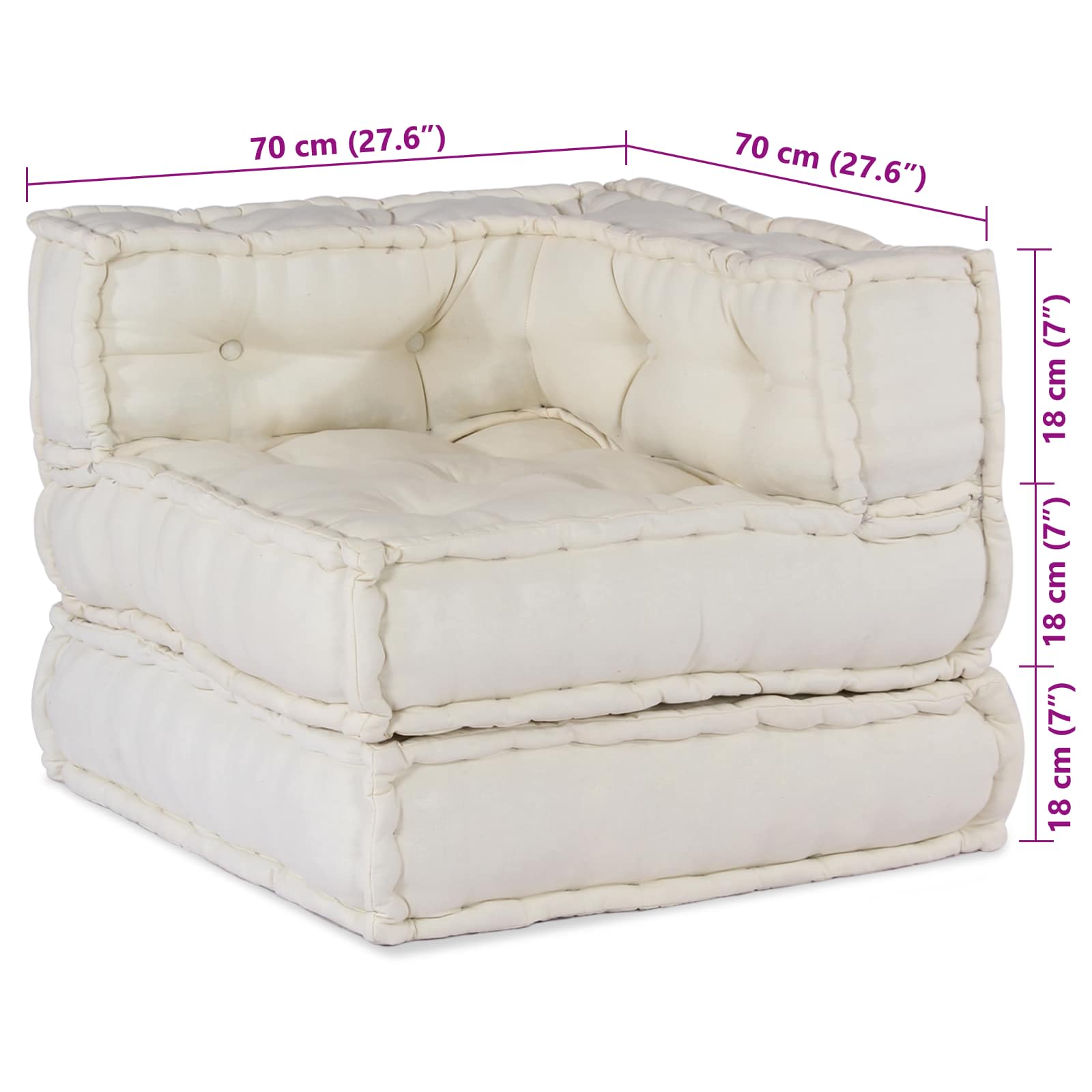Modulare Sofagarnitur 3 pcs Creme Stoff