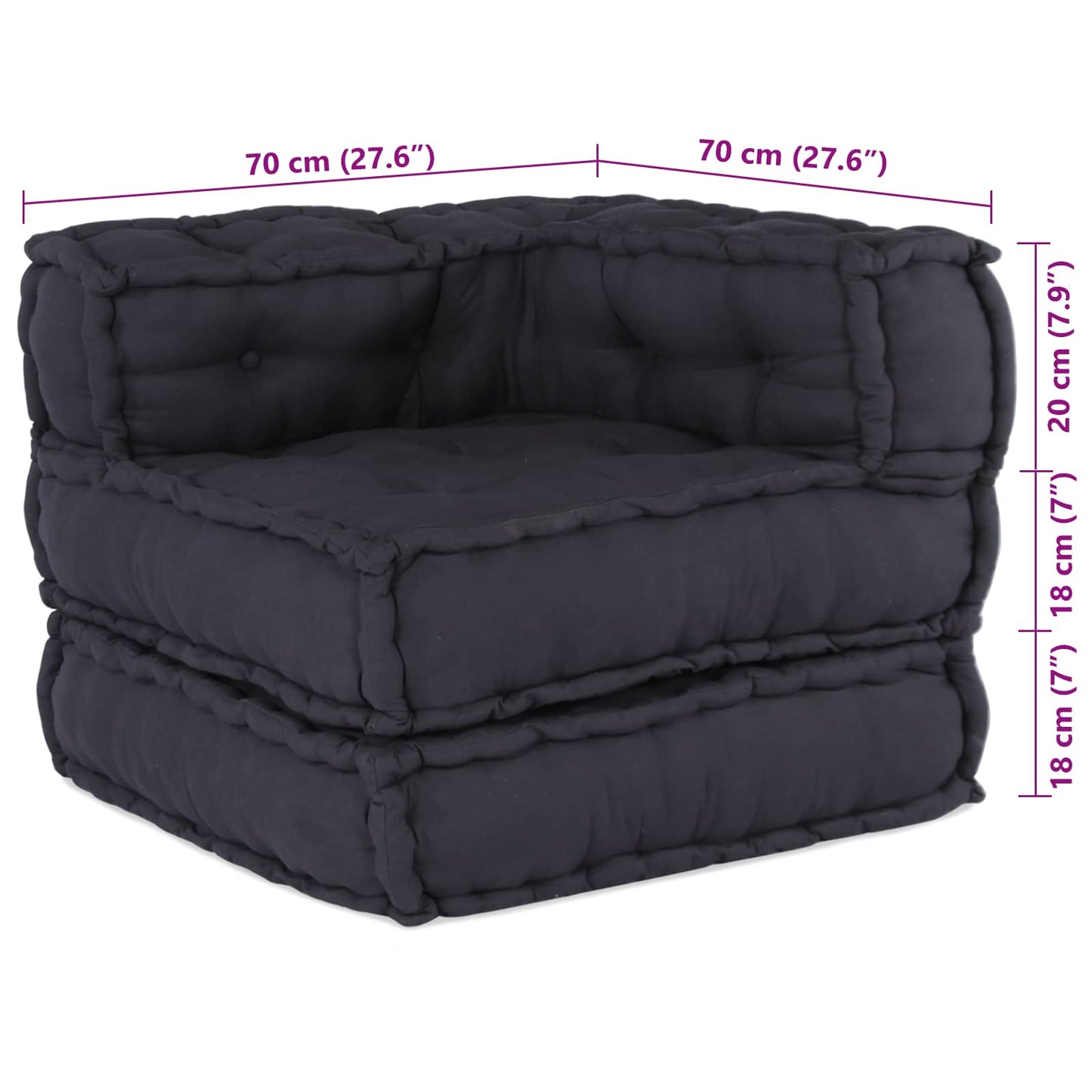 Modulare Sofagarnitur 2 stk. Stoff Anthrazit 140 x 70 x 56 cm