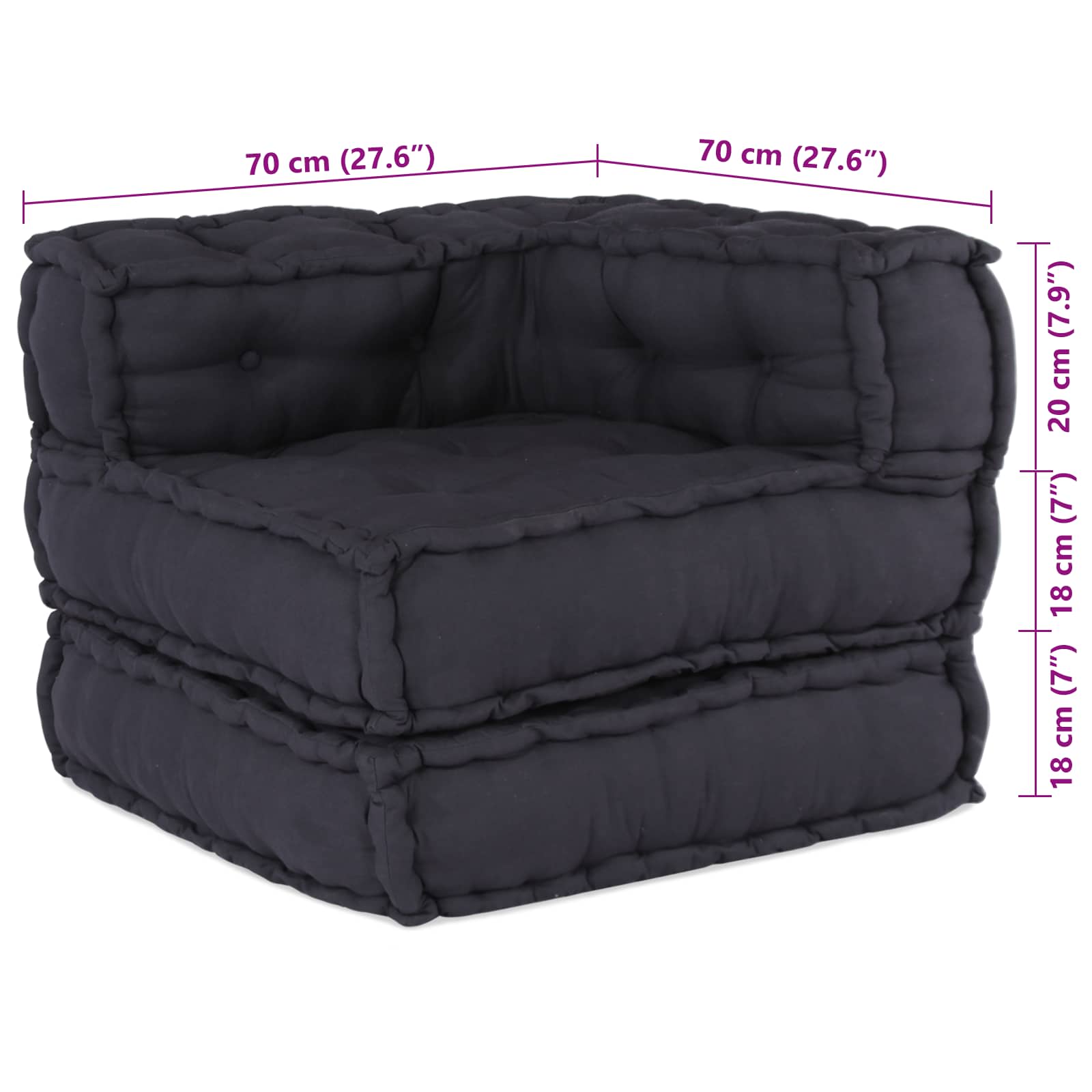 Modulare Sofagarnitur 2 stk. Stoff Anthrazit 140 x 70 x 56 cm