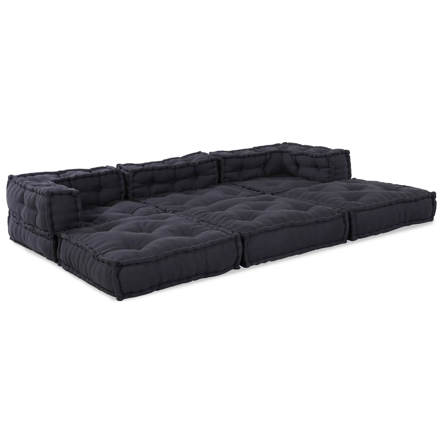 Modulare Sofagarnitur Stoff Anthrazit 210 x 70 x 56 cm