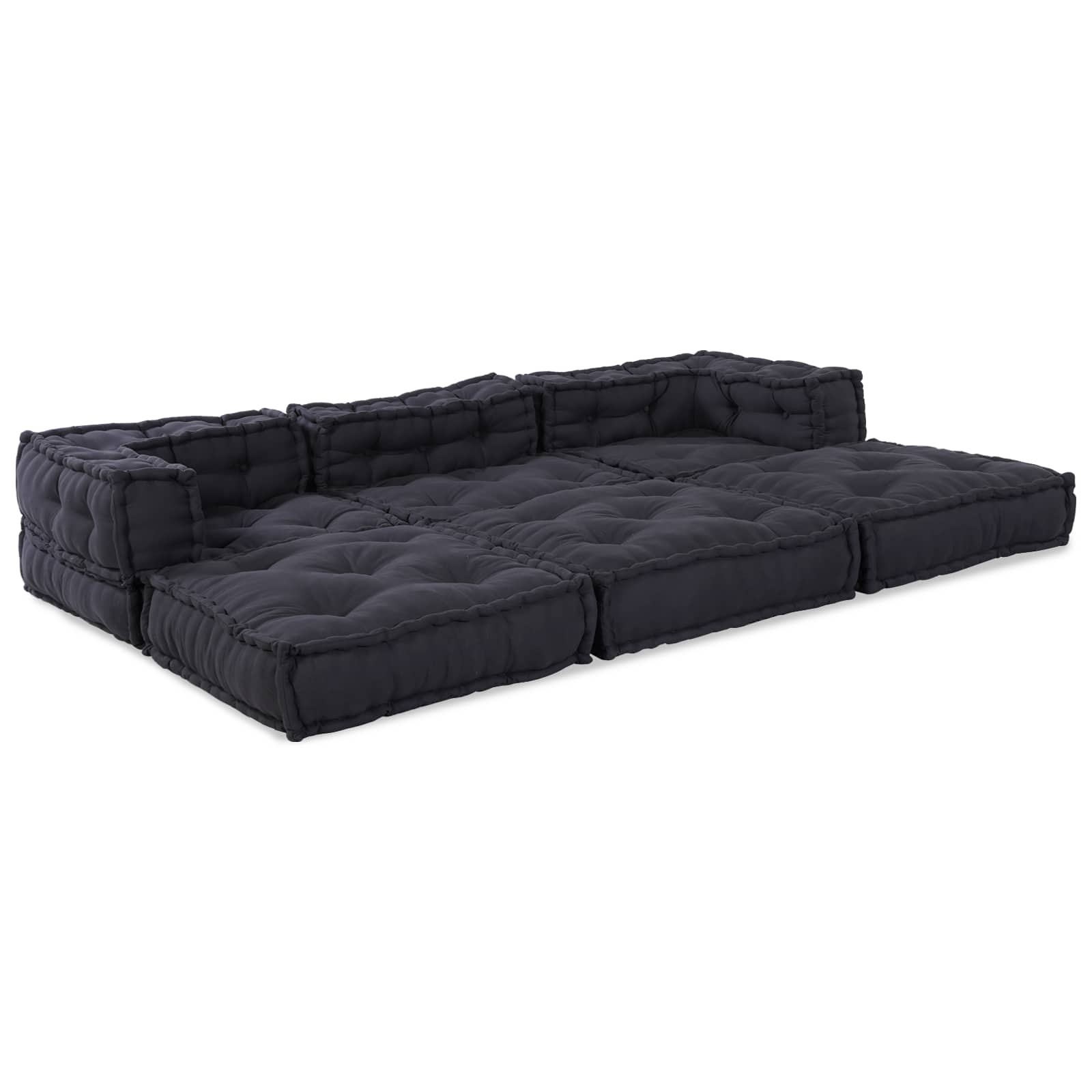 Modulare Sofagarnitur Stoff Anthrazit 210 x 70 x 56 cm