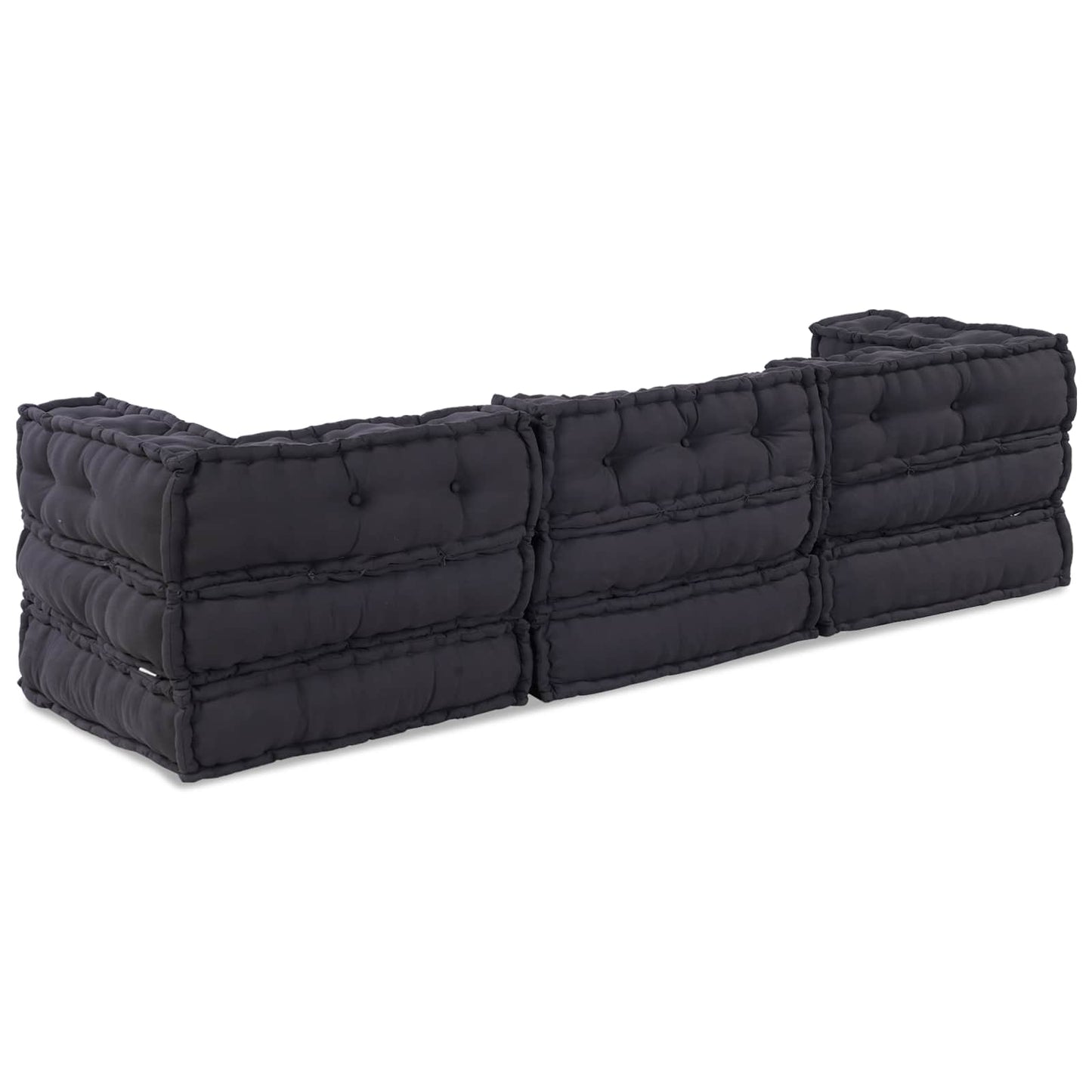 Modulare Sofagarnitur Stoff Anthrazit 210 x 70 x 56 cm