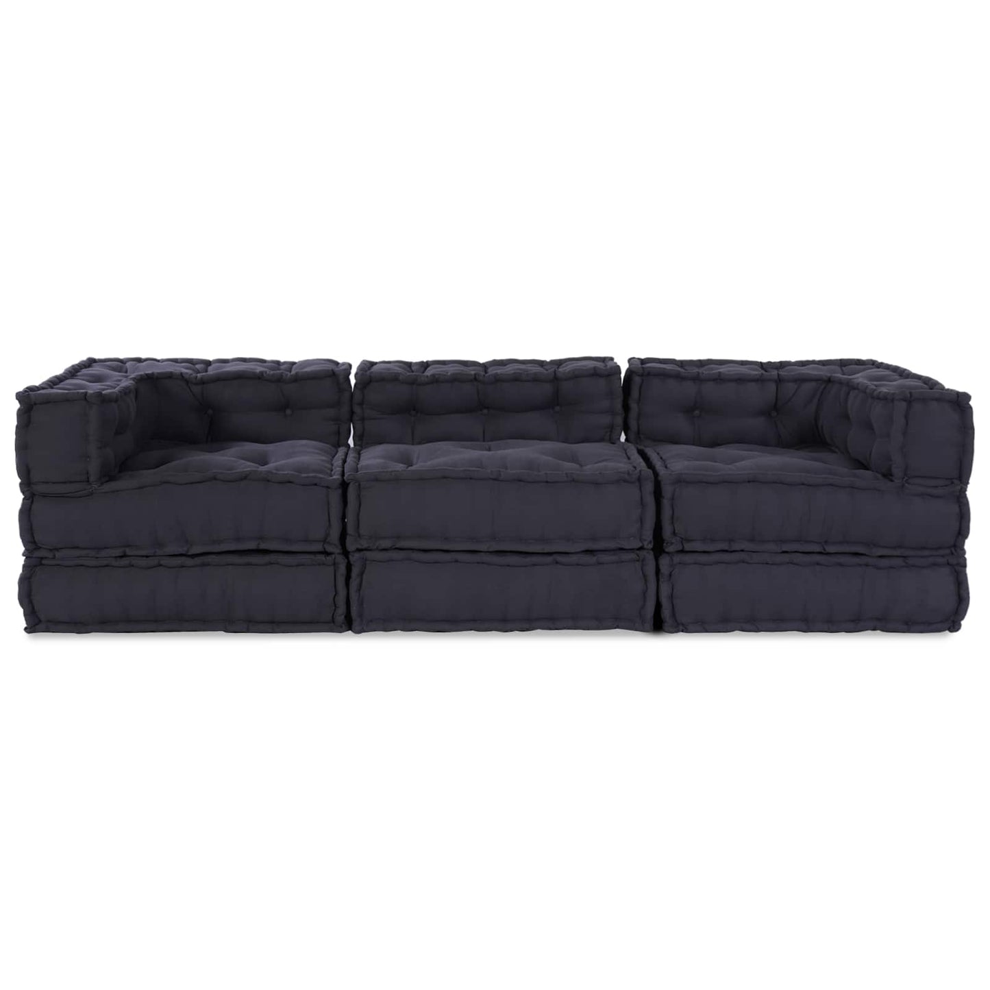 Modulare Sofagarnitur Stoff Anthrazit 210 x 70 x 56 cm